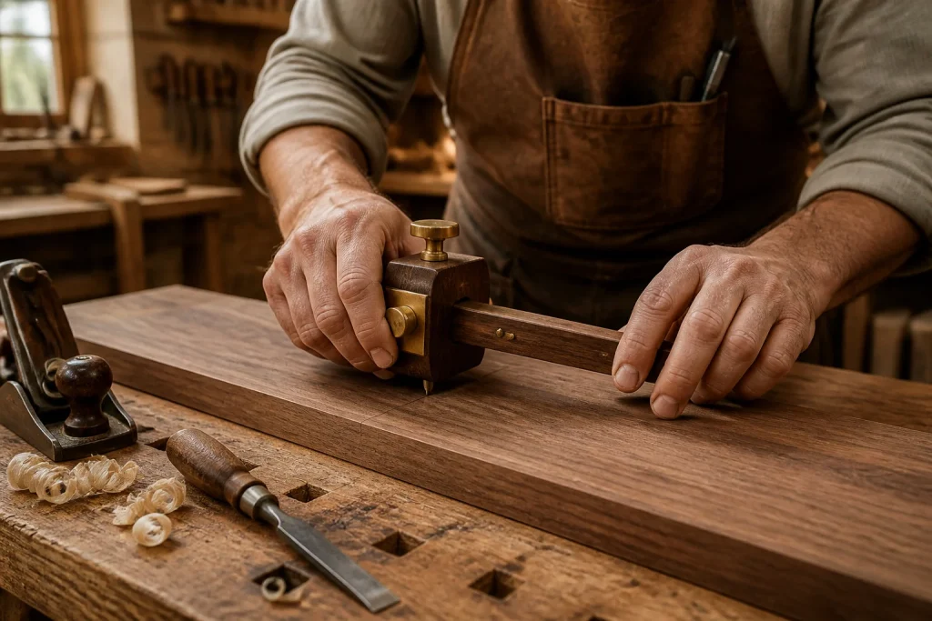 Travail du bois de precision avec un trusquin